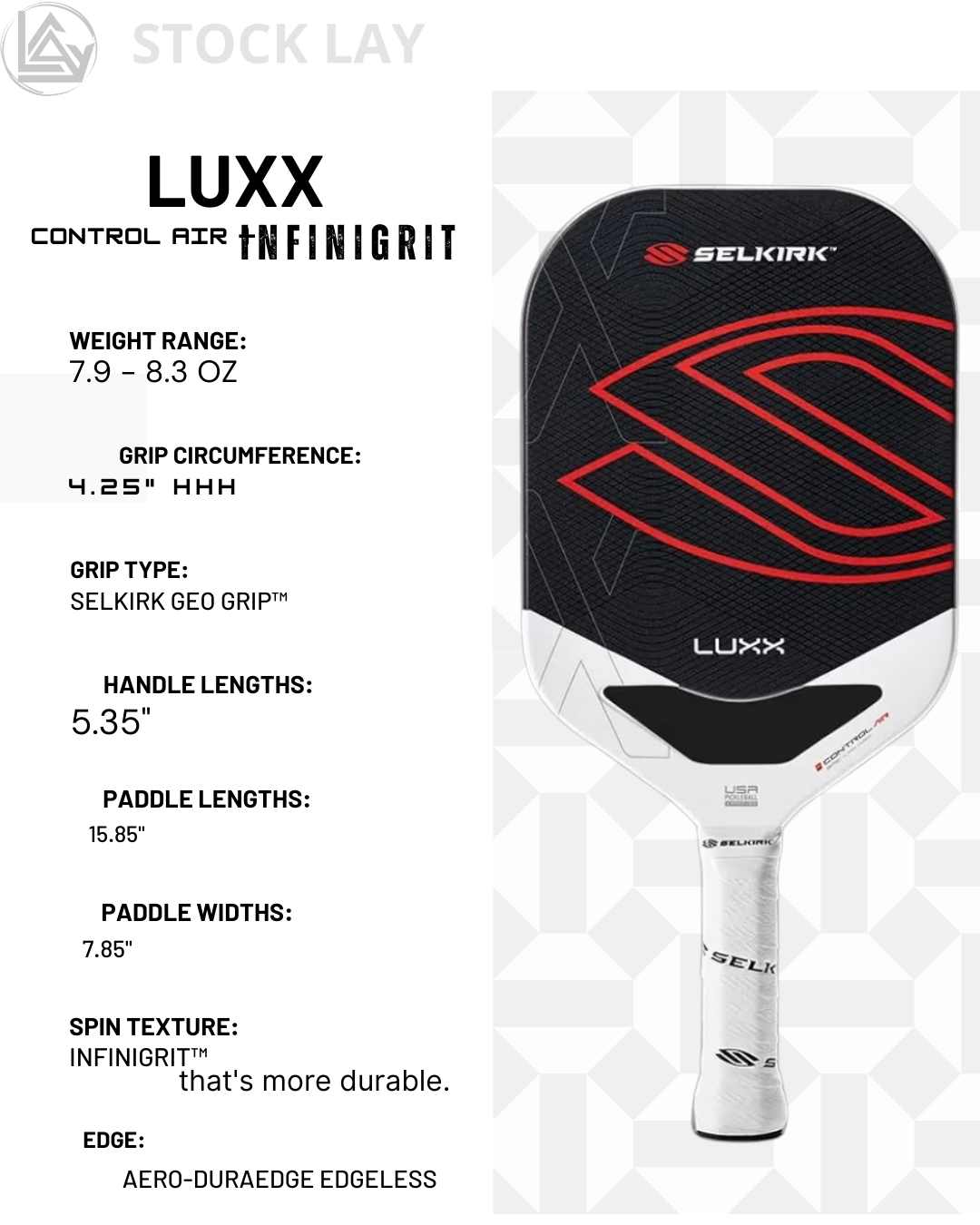 Selkirk LUXX Control Pickleball Paddle – Carbon Fiber Face with Ultimate Precision