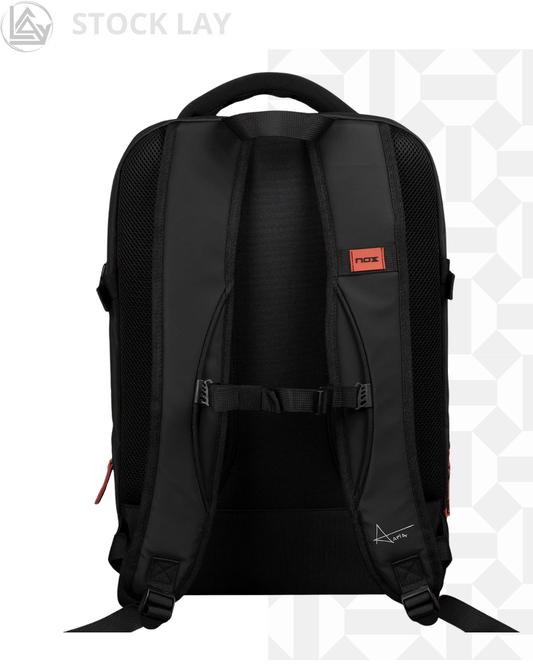 NOX Luxury Open Series 30L Padel Racket Backpack – Black and Red