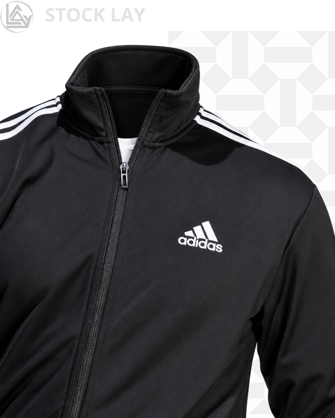 adidas Men's Basic 3-Stripes Tricot Track Suit – Black