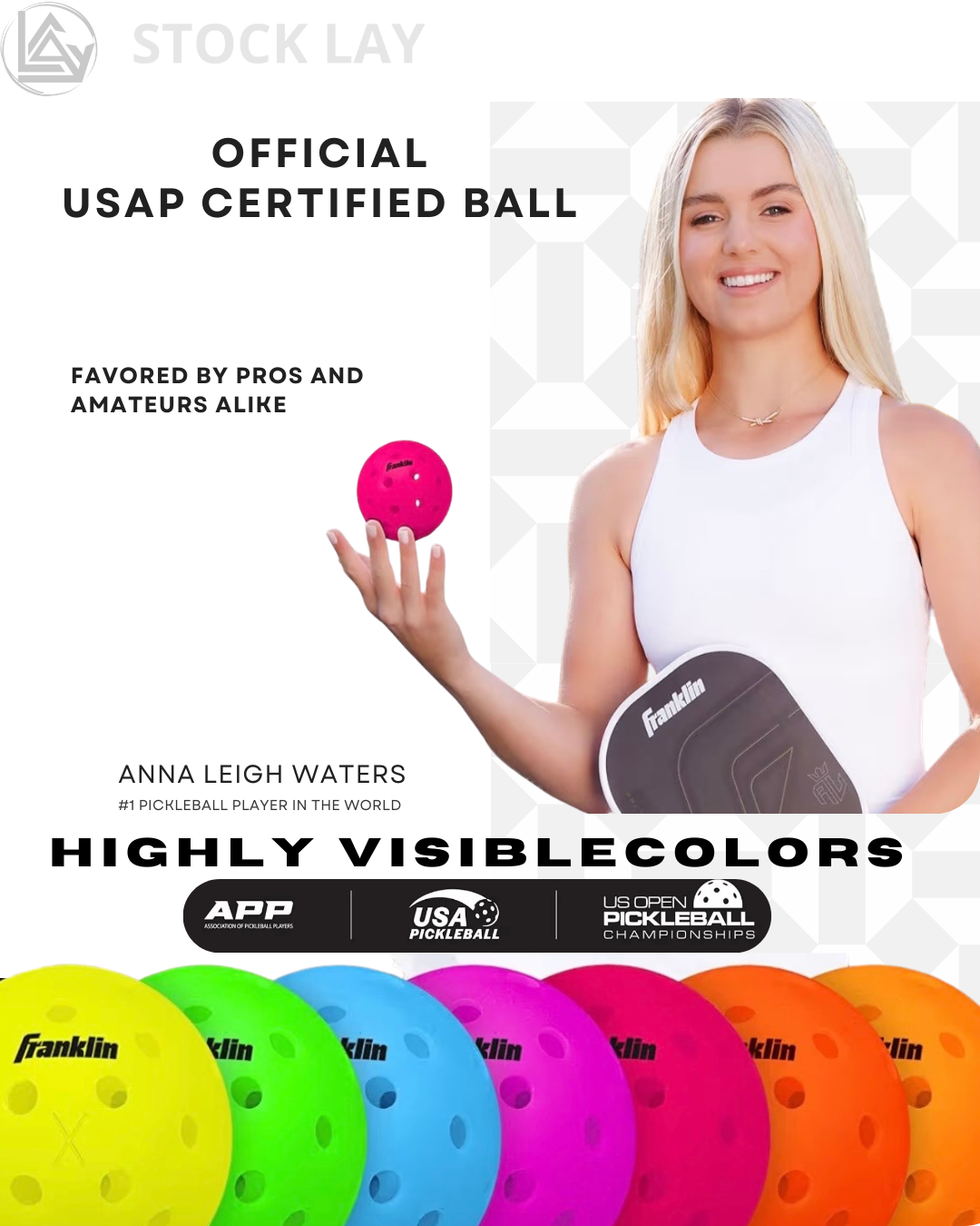 Franklin Sports X-40 Outdoor Pickleballs Pink – Official USA Pickleball Tournament Balls 12 Pack