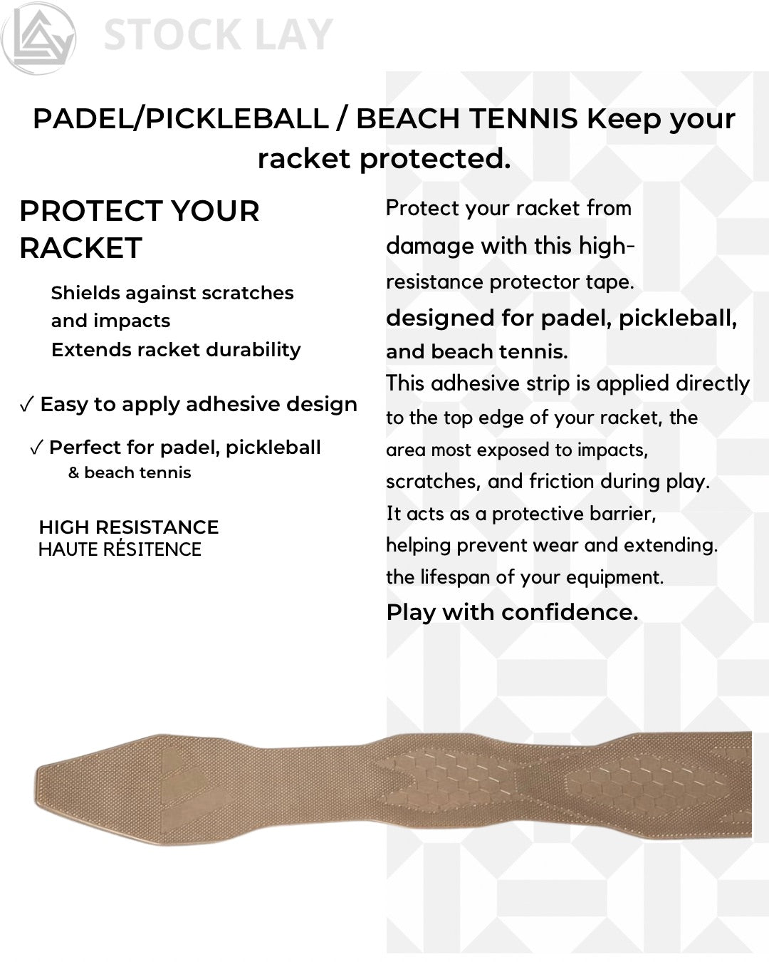 Adidas Antishock Protection Tape for Padel Racket – Transparent 3M Adhesive Frame Protector