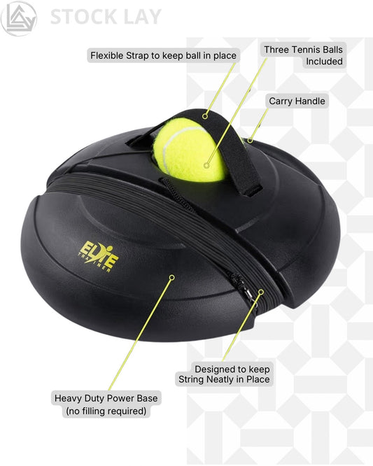 Elite Trainer Tennis Rebound Ball Set – Solo Practice Trainer with Rebounder Base