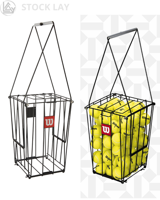 Wilson Tennis Ball Pick-Up Basket – 75 Ball Capacity Portable Hopper