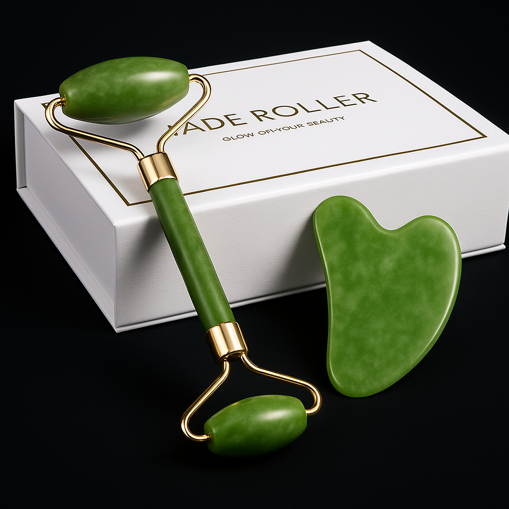 Jade Roller & Gua Sha Set – Facial Sculpting Gift Box