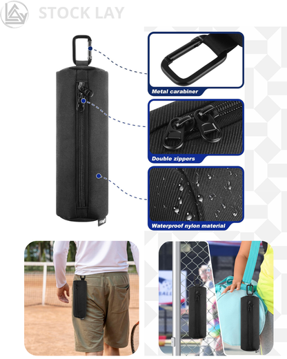 Cosmos Pickleball Ball Holder Storage Bag with Hook – Holds 3 Balls