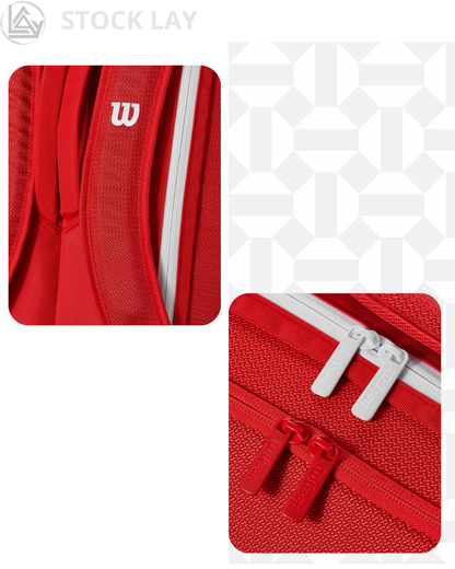 Wilson 2025 Super Tour Red Tennis Racket Bag – Red/White