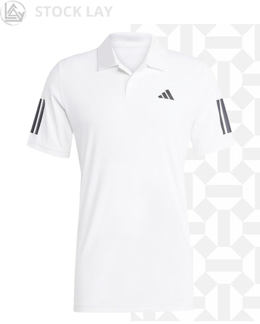 adidas Men's Club Tennis Climacool 3-Stripes Polo Shirt – Breathable Performance Athletic Polo