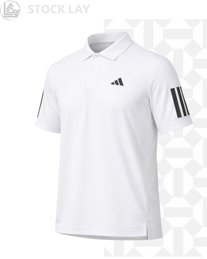 adidas Men's Club Tennis Climacool 3-Stripes Polo Shirt – Breathable Performance Athletic Polo