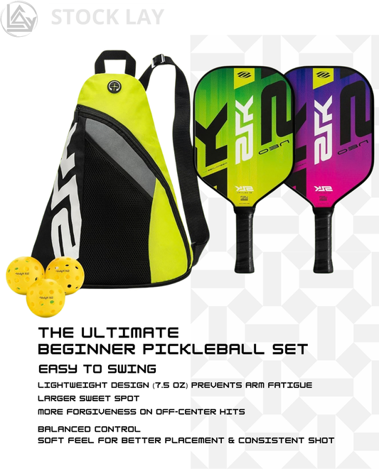 Selkirk SLK Pickleball Paddle Set of 2 – Lightweight Graphite/Fiberglass with Bag & Balls