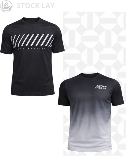 5 Pack Men's Active Quick Dry Crew Neck T-Shirts – Athletic Performance Gym Workout Short Sleeve Tees