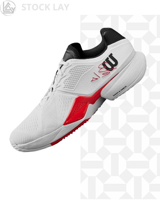 Wilson Bela Tour Men's Padel Shoes – White/Red/Black