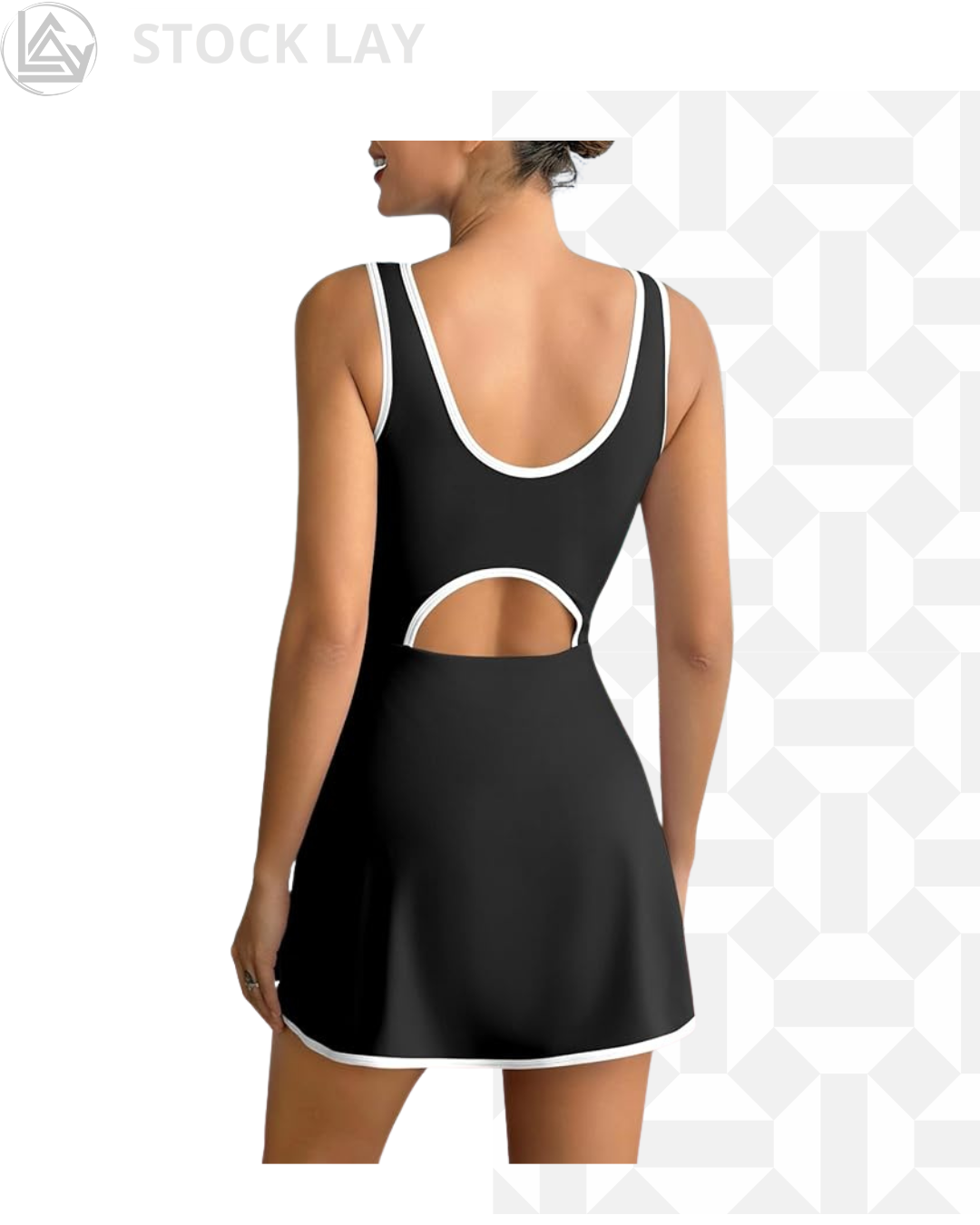 Women's Workout Tennis Dress with Built-in Bra & Shorts Pockets – Sleeveless Athletic Golf Active Dress