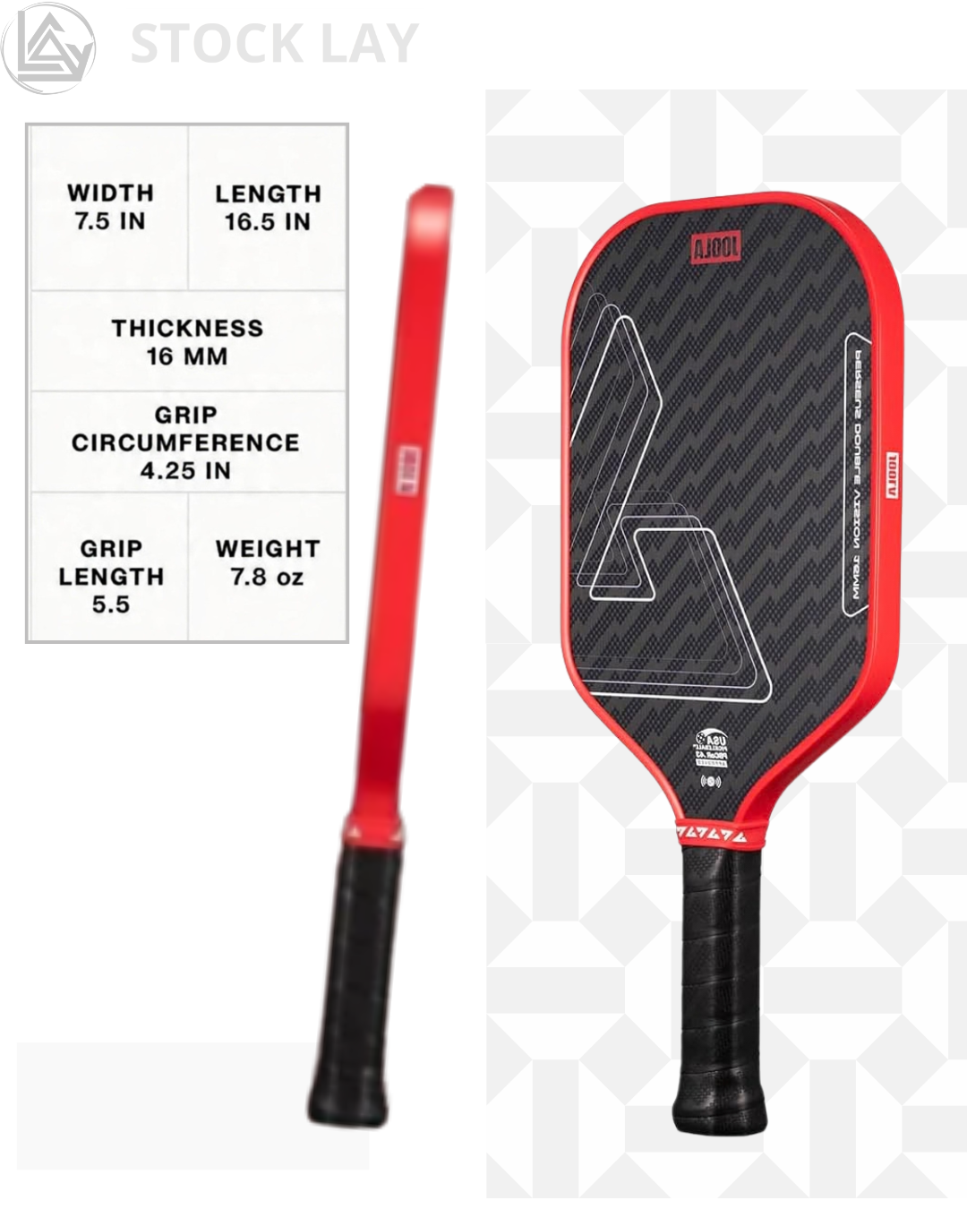 JOOLA Double Vision 16mm Pickleball Paddle – Aramid Surface for Soft Control & Comfort