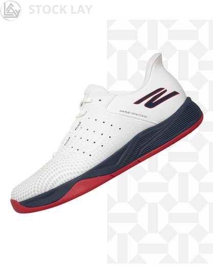 Skechers Men's Viper Court Reload Hands Free Slip-ins Pickleball Shoes – White/Navy/Red