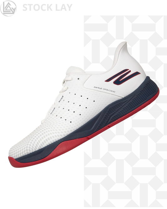 Skechers Men's Viper Court Reload Hands Free Slip-ins Pickleball Shoes – White/Navy/Red