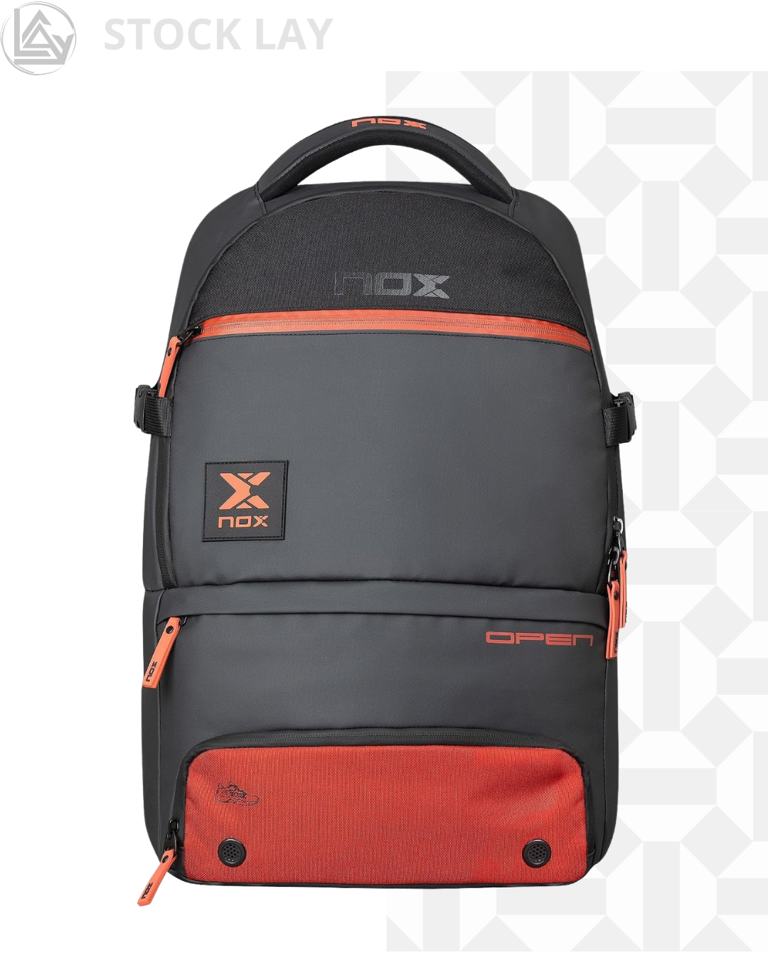 NOX Luxury Open Series 30L Padel Racket Backpack – Black and Red