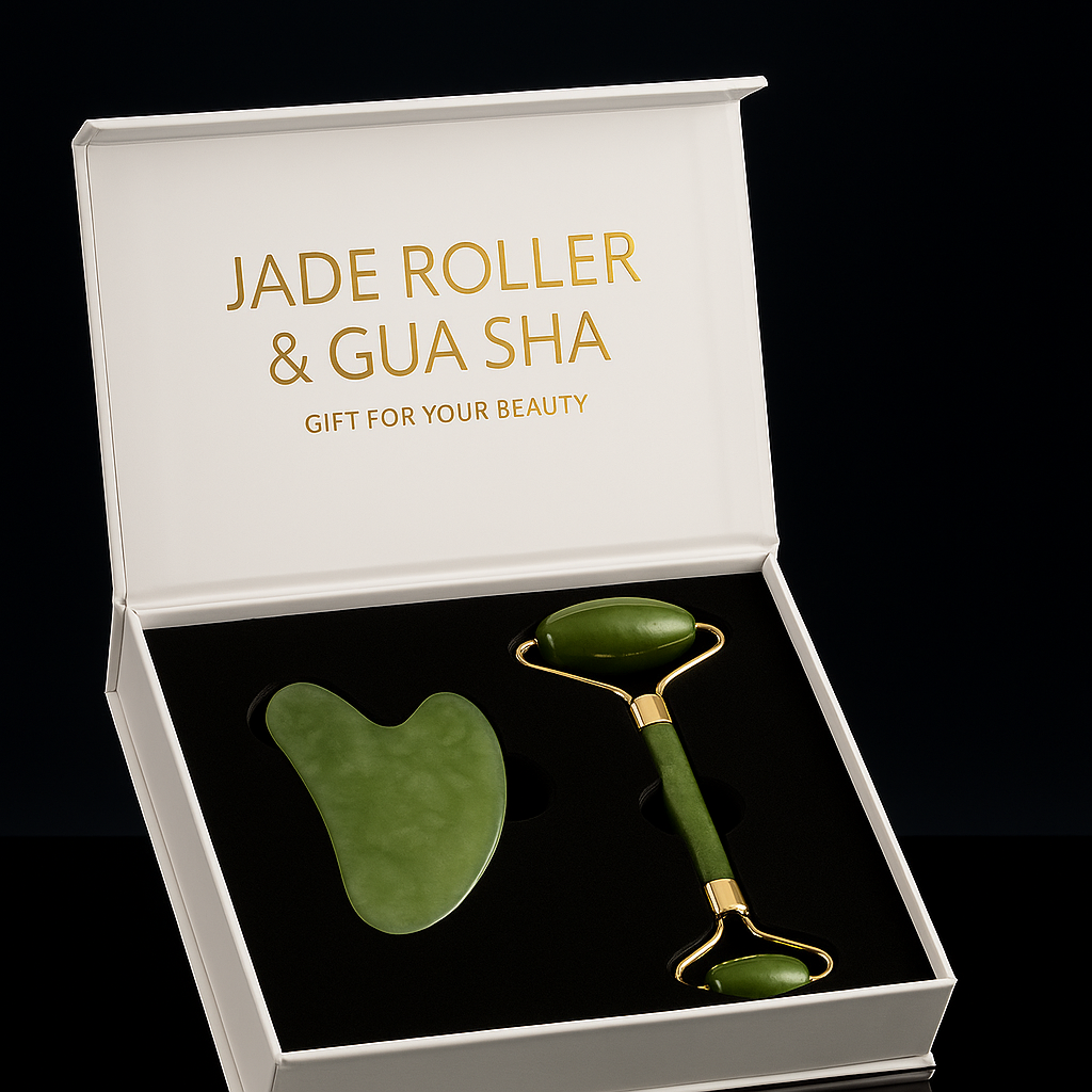 Jade Roller & Gua Sha Set – Facial Sculpting Gift Box