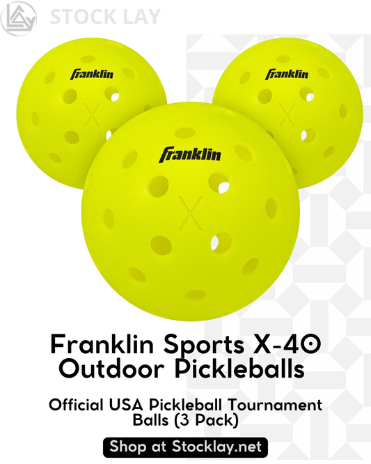 Franklin Sports X-40 Outdoor Pickleballs – Official USA Pickleball Tournament Balls (3 Pack)