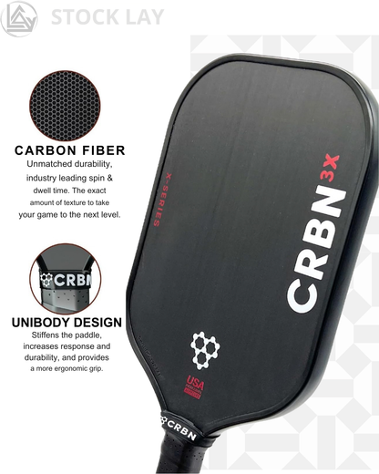 CRBN X Series Carbon Fiber Pickleball Paddle – Expanded Sweet Spot & Pro Performance