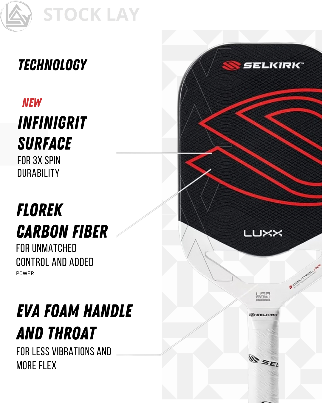 Selkirk LUXX Control Pickleball Paddle – Carbon Fiber Face with Ultimate Precision