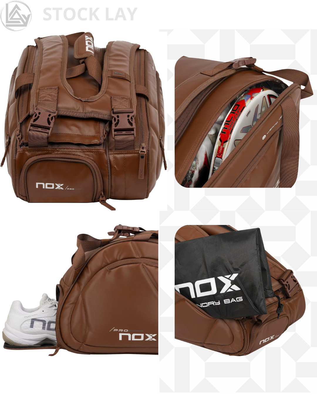 NOX Padel Bag PRO Series – ThermoTech Thermal Compartment, Large Capacity for 5 Rackets