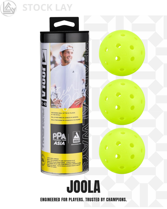 JOOLA HC-40 Outdoor Pickleball Balls with Storage Tube – 3 Pack
