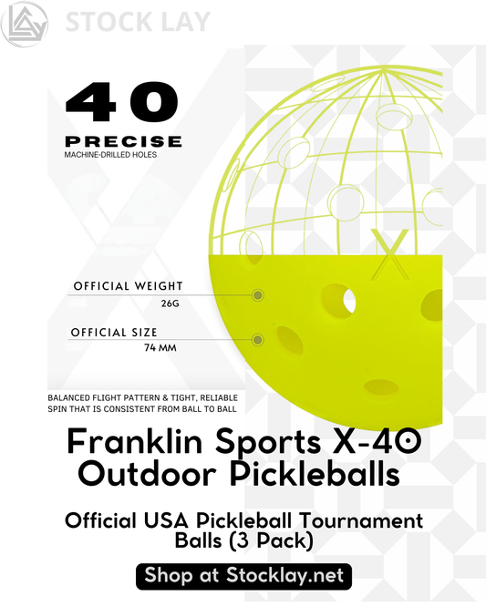 Franklin Sports X-40 Outdoor Pickleballs – Official USA Pickleball Tournament Balls (3 Pack)