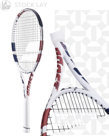 Babolat Boost Drive Strung Tennis Racquet (White) – Lightweight Power Frame