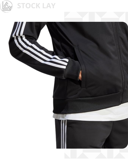 adidas Men's Basic 3-Stripes Tricot Track Suit – Black