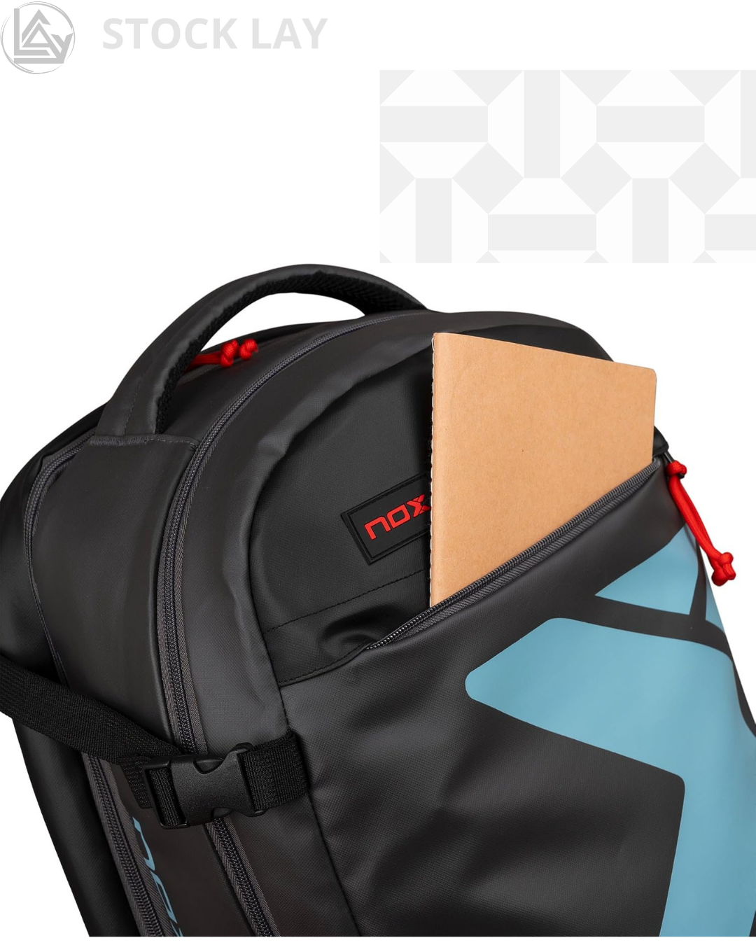 NOX ML10 Team Padel Backpack with Padded Racket Sleeve – Black and Blue