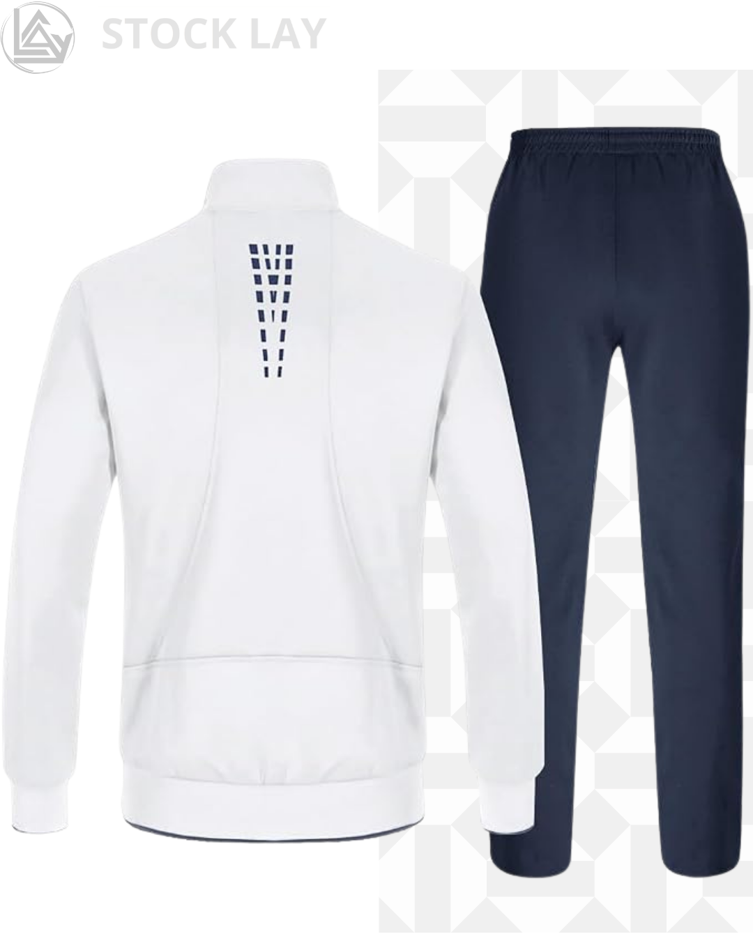 TBMPOY Men’s 2-Piece Athletic Tracksuit – White and Dark Blue