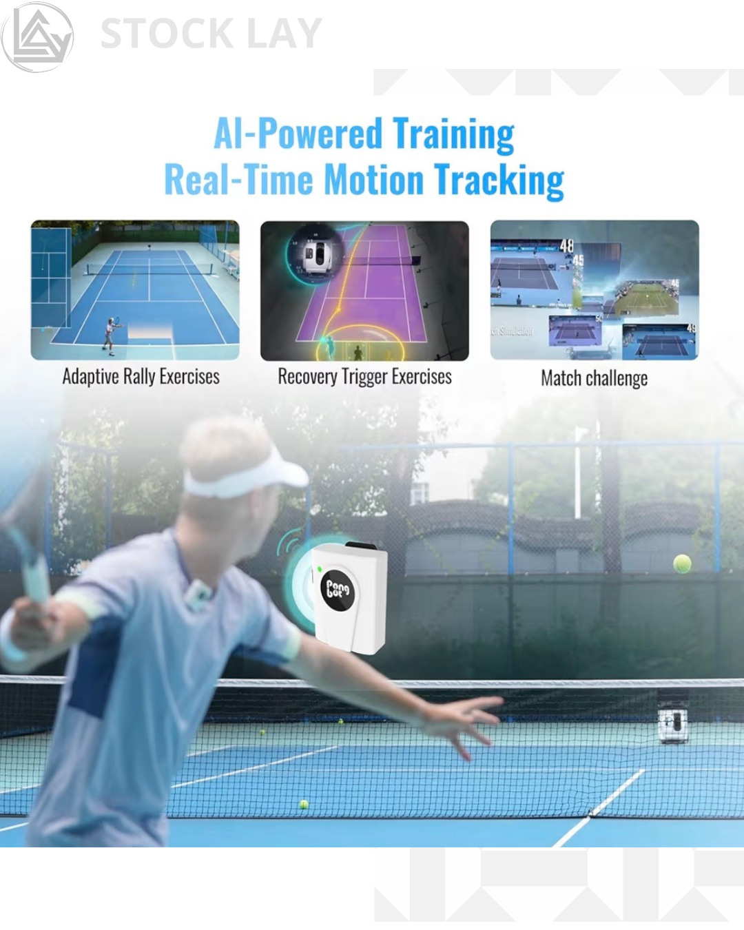 PONGBOT PACE Tennis Ball Machine with App Control, Remote & 150-Ball Capacity