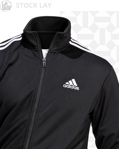 adidas Men's Basic 3-Stripes Tricot Track Suit – Black