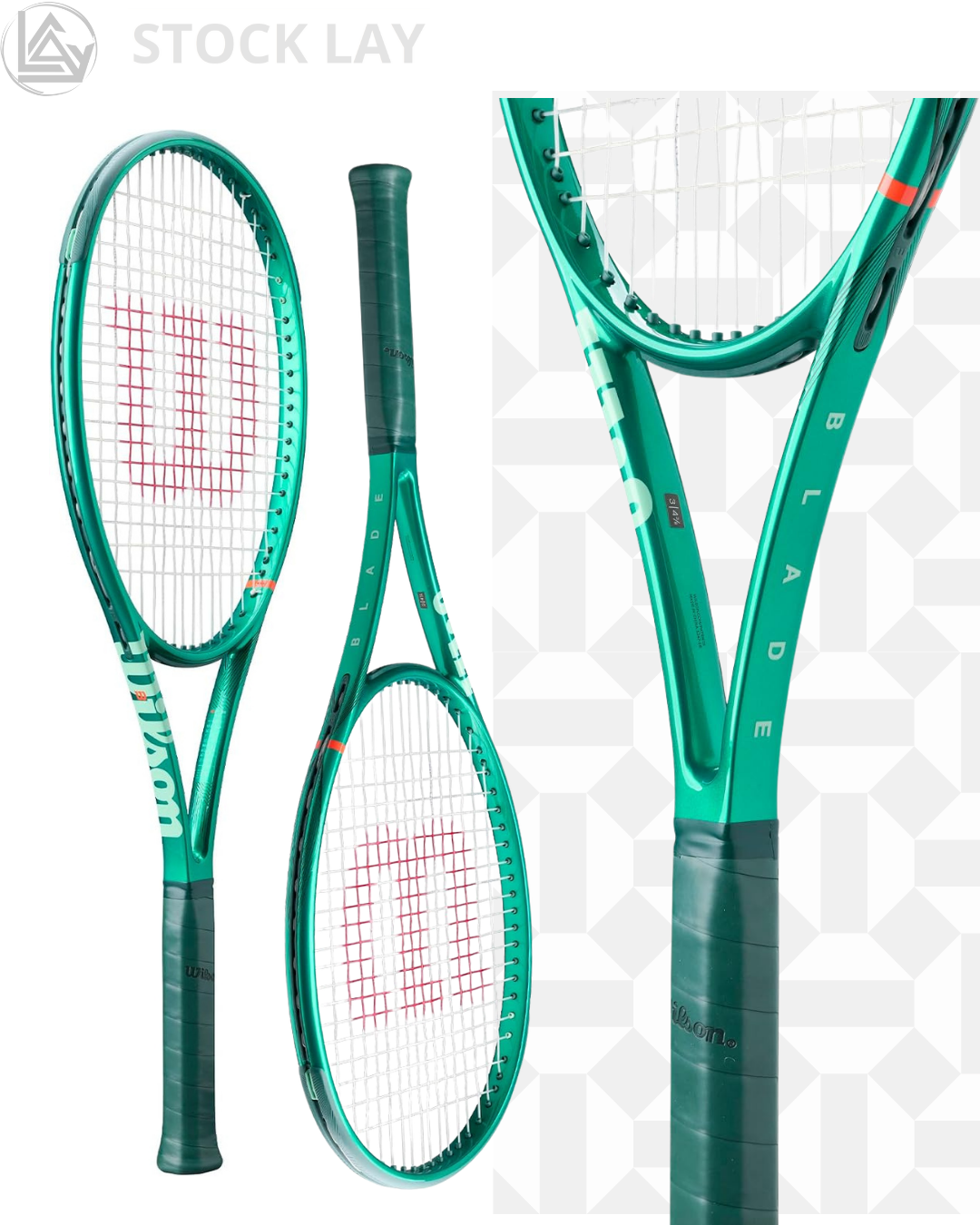 Wilson Blade 98 16x19 V10 Adult Tennis Racket – Green