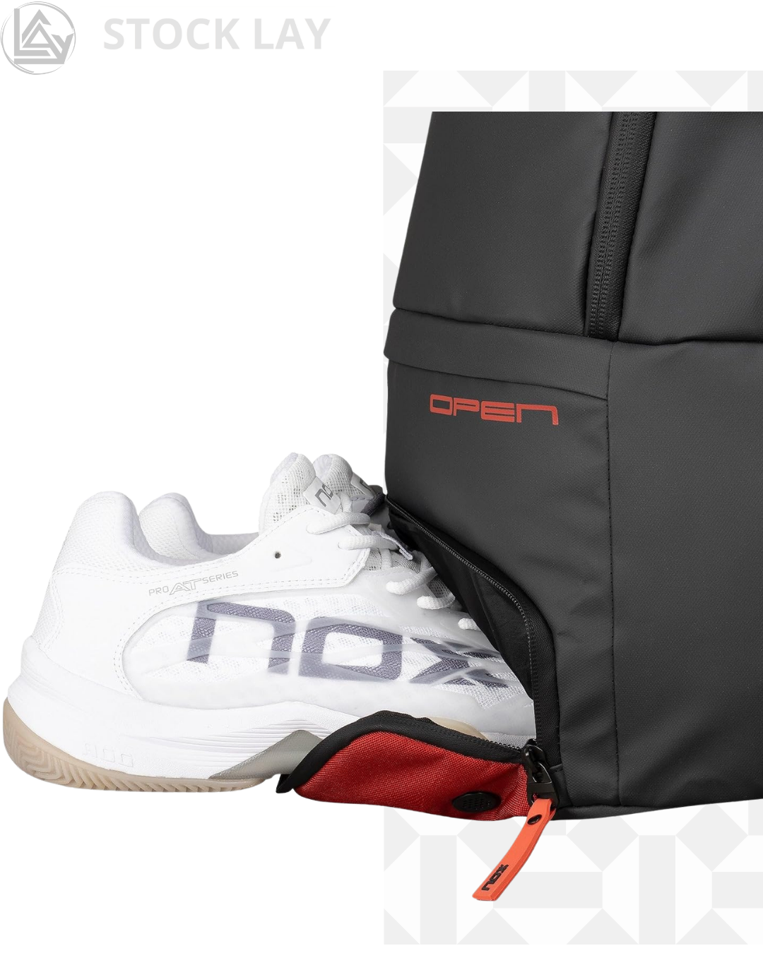 NOX Luxury Open Series 30L Padel Racket Backpack – Black and Red