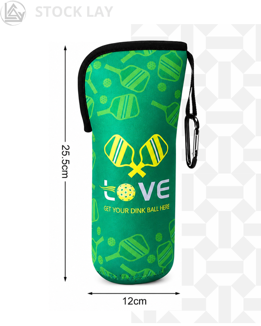 Sunnymove Pickleball Ball Holder Sleeves Set – 3 Neoprene Bottle Covers with Fence Hook