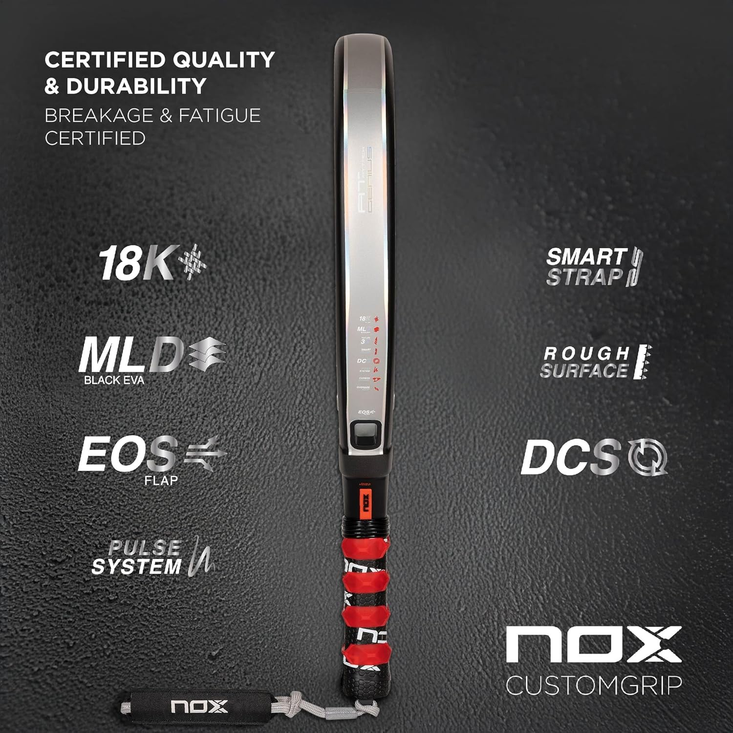 NOX AT10 Genius Attack 18K Alum 2025 – Padel Racket by Agustín Tapia | Power, Spin & Pro-Level Performance