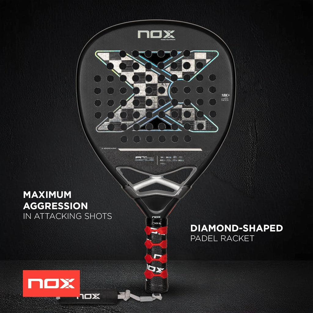 NOX AT10 Genius Attack 18K Alum 2025 – Padel Racket by Agustín Tapia | Power, Spin & Pro-Level Performance