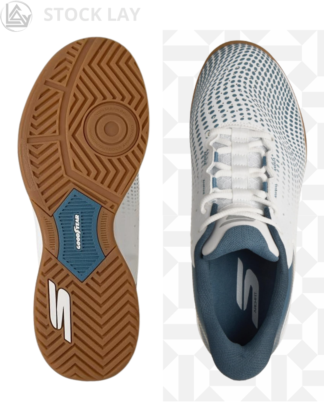Skechers Men's Viper Court Reload Hands Free Slip-ins Pickleball Shoes – White/Blue