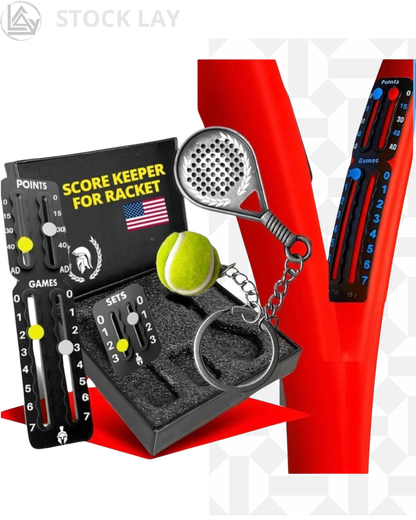 Portable Tennis & Padel Score Keeper for Rackets – Ultra-Light 3M Adhesive Score Tracker and Set Counter