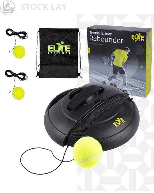 Elite Trainer Tennis Rebound Ball Set – Solo Practice Trainer with Rebounder Base