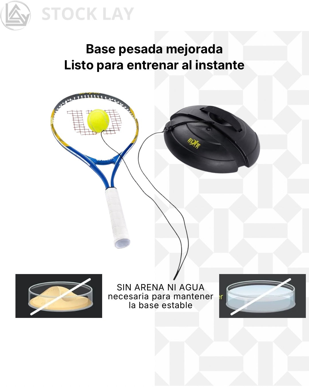 Elite Trainer Tennis Rebound Ball Set – Solo Practice Trainer with Rebounder Base