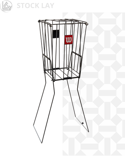 Wilson Tennis Ball Pick-Up Basket – 75 Ball Capacity Portable Hopper