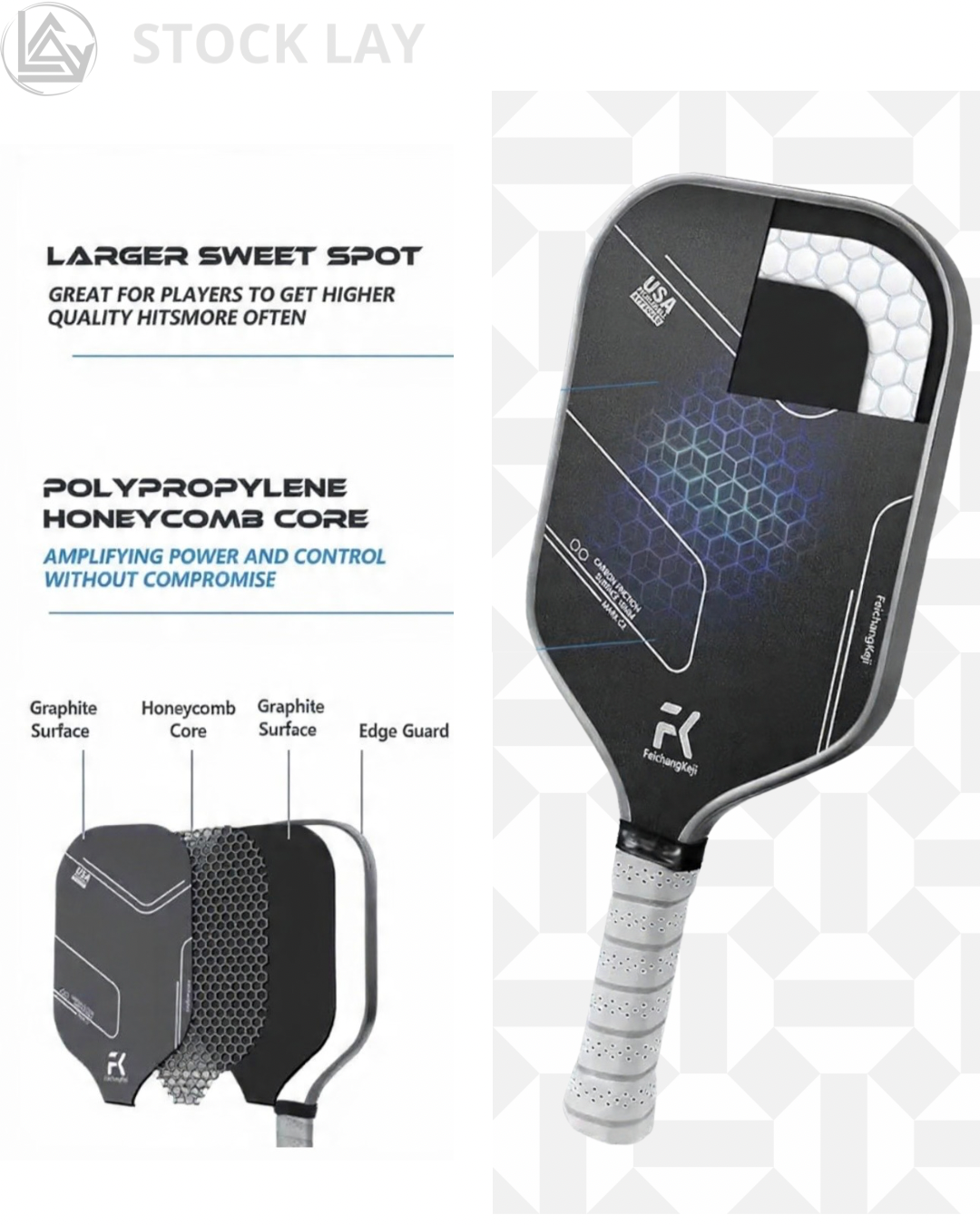 T700 Carbon Fiber Pickleball Paddle Set – Lightweight Honeycomb Core with Carry Case & Balls