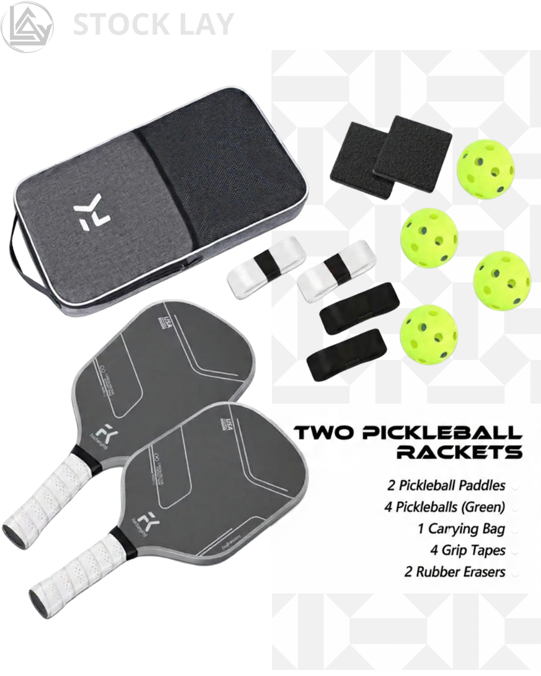 T700 Carbon Fiber Pickleball Paddle Set – Lightweight Honeycomb Core with Carry Case & Balls