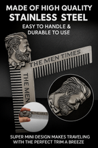 Stainless Steel Beard Comb – Pocket-Sized Precision & Control