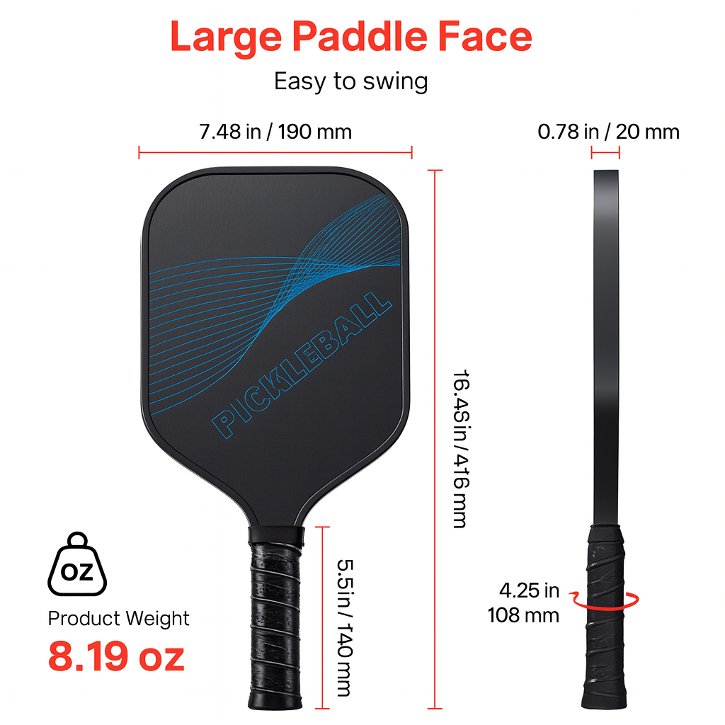 Pickleball Paddle – Carbon Fiber Honeycomb Core