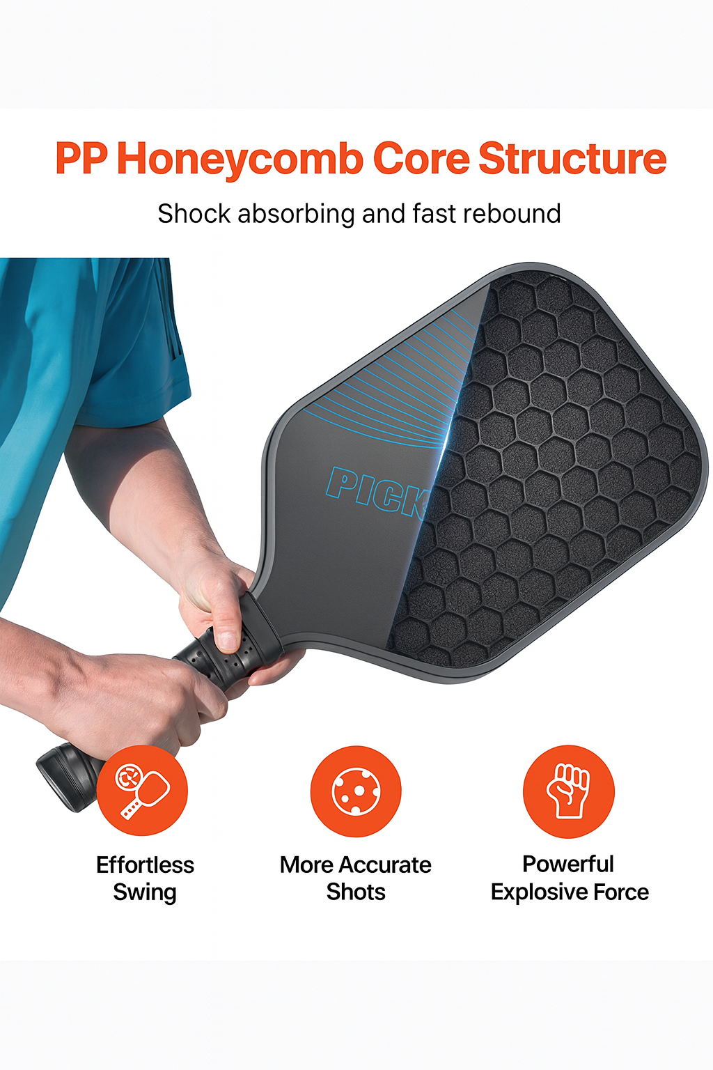Pickleball Paddle – Carbon Fiber Honeycomb Core