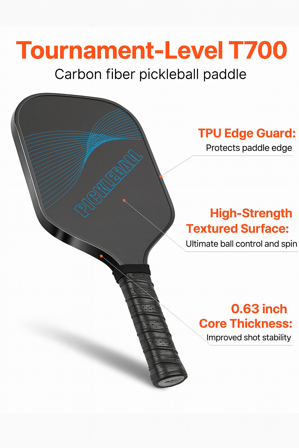 Pickleball Paddle – Carbon Fiber Honeycomb Core