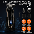 5-in-1 Grooming Shaver – Rotary Blade, Trimmer & Exfoliator in One